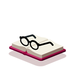 Lunettes déposées sur un livre ouvert
